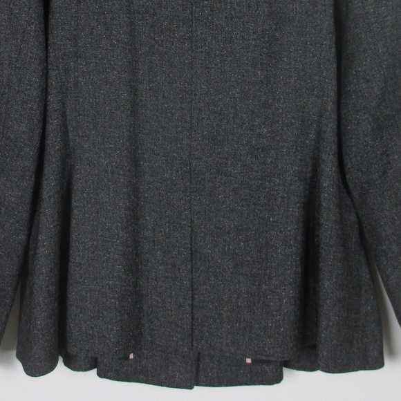 Vince Camuto Womens Tweed Peplum Blazer Sz 14 Gray - Picture 7 of 8